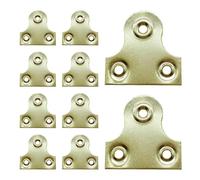 10 Pcs Brass Picture Hanging Plates, 32mm Plain Mirror Glass Frame Hanging Fixing Plates, Secure Frame Hanger Bracket for Photo Frame (Gold)