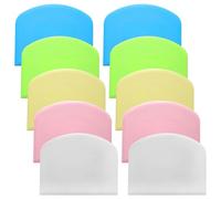 10 Pcs Bread Scraper, PE Plastic Bowl Scrapers for Bread Dough, Flexible Dough Scraper for Breads, Cake Doughs and Fondant Frosting (Green, Pink, Blue, Whitse, Yellow)