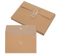 10 Pcs Brown Paper Envelopes with String Tie Closure Project Pockets Document Organizer Intage Sack Paper Envelopes for Mail Postcard Bills Invitation 6.7x4.5 Inch