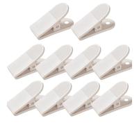10 Pcs Bulldog Clips, 58mm Plastic Clips, Paper Binder Receipt Filing Memo Holder Clamps for Restaurants, Gyms, Locker Rooms, Office - White