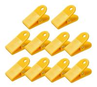 10 Pcs Bulldog Clips, 58mm Plastic Clips, Paper Binder Receipt Filing Memo Holder Clamps for Restaurants, Gyms, Locker Rooms, Office - Yellow