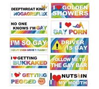10 Pcs Bumper Decals Funny Car Decals Rainbow Bumper Stickers Prank Car Stickers Colorful Car Accessories for Truck Car Vehicle Luggage Window Refrigerator (01)