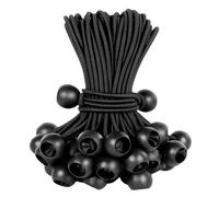 10 Pcs Bungee Cords with Balls,6 Inch Long Loop Bungee Balls,Tarp Ball Bungees Cords Set,Heavy Duty Tarpaulin Bungees Cord,for Telescopic Flag Pole, Camping Tarpaulin Holder.(Black)