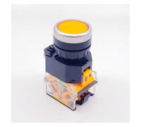 10 PCS,Button Switch,Momentary/Locking,Electrical Equipment,10A 110V-440VAC,1NO/1NC,No Light,LA38-11BN EFDSVUHE(1 ON - 1 NC yellow,Self-locking)