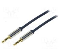 10 pcs : CA10100 - Cable, Jack 3.5mm 3pin plug,both sides, 1m, Plating: gold-pla