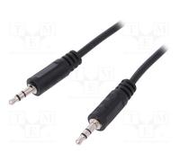 10 pcs : CA1049 - Cable, Jack 3.5mm plug,both sides, 1m, black