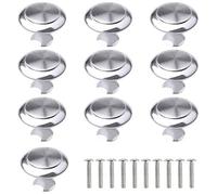 10 PCS Cabinet Door Knobs, Silver Cabinet Knobs Kitchen Cupboard Knobs Round Pull Handles Chrome Door Handle Knobs Metal Drawer Knobs for Bathroom Wardrobes Dresser Doors Furniture
