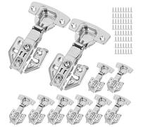 10 Pcs Cabinet Hinge, Soft Close Full Overlay Kitchen Cupboard Hinges 35mm Concealed Kitchen Door Hinge with Screw,Stainless Steel, Hinges for Kitchen Cupboard Doors Wardrobe Hinges