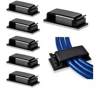 10 Pcs Cable Management Clips, Self Adhesive Cable Clips, Wire Clips,Black Plastic Wire Clips,for TV PC Laptop Ethernet Cable Desktop Home Office for Desk Wall Car Office Home.
