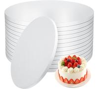 10 PCS Cake Drums 14 Inch Round, 14in Cake Boards Set, 1/2" Thick Sturdy Cardboard Base for Wedding & Party Desserts, Food Grade for Baking & Decorating, Base para Pastel (White)