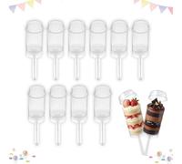 10 Pcs Cake Push Pop Containers,Easter Cake Push-Pops,Food-Grade PP Plastic Push Up Pop Containers with Lids & Stand,Reusable Push-Up Dessert Shooters for Birthday,Wedding,Party & DIY Baking