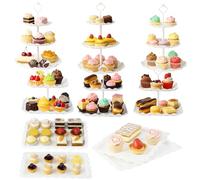 10 Pcs Cake Stand Set with 3x 2-Tier Cake Stands + 3x 3-Tier Cake Stands + 4X Appetizer Trays Cupcake Stand for Wedding Baby Shower Tea Party (10pcs white)