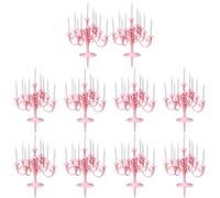 10 Pcs Candles Cake Topper Miniature Cake Candelabra Cake Candle Holder Dessert Food Decor for Wedding Birthday