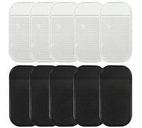 10 PCS Car Dashboard Non-Slip Pads, Anti Slip Mat, Car Dashboard Accessories, Dashboard Mat, Reusable, Non Slip Phone Mat Car, Suitable for Car Dashboard, Mobile Phone (Black and Transparent)