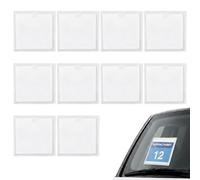 10 Pcs Car Permit Holder Car Tax Disc Holders Self Adhesive Parking Permit Holder with top open Clear Ticket Holder for Permits Badges Car Van Caravan Windscreen Photos Business Cards (4.13*4.13inch)