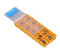 10 Pcs Carbide Turning Inserts, CNC Lathe Cutting Tools with Thick Yellow Coating, Low Resistance High Toughness Inserts for Steel and Wood Turning, Includes Storage Box