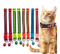 10 PCS Cat Collars Quick Release Safety Collar Adjustable Kitten Collar Breakaway Safe Safety Collars Durable & Stylish Includes Bell for Sound Multicolor for Kitty Puppy Small Dogs Fit