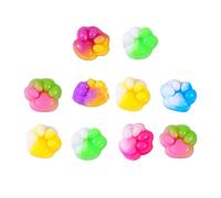 10 PCS Cat Paw Squishy, Stress Relief Taba Squishy Set, Cat Squishy, Colored Mochi Squishy Toys, Cute Squishy Fidget Toys for Party Gift, Soft Animal Squeeze Toys for Boys, Girls, Adult