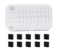 10 PCS Cat Water Fountain Filters, Drinking Pet Water Filters Compatible with 2.1L Cat Fountain PLWF002, 10pcs Activated Carbon Filter +10pcs Foam Sponge