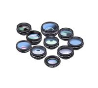 10 Pcs Cell Phone Camera Lens Kit For Smartphones Including 0.63x Wide Angle Eye Filters Macro Fish Telephoto 15x Other Lens 2x accessories pro lenses phone photography micro wide-angle cell f