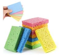 10 Pcs Cellulose Sponges, Natural Compressed Sponges Reusable Non Scratch Sponge for Kitchen Dish Washing Bathroom Cars Cut-Outs DIY Scrub Sponge for Cleaning
