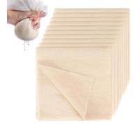 10 Pcs Cheese Cloths for Straining, 50x50cm Muslin Cloths for Cooking, Reusable and Washable Cheesecloth, Unbleached Cotton Cheese Cloth Food Strainer for Nut Milk, Juice, Butter, Baking