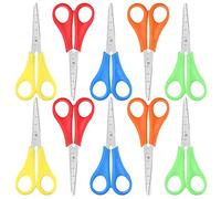 10 PCS Children Safety Scissors Blunt Tip Preschool Handled Training Scissors with CM Scale Left and Right Hand for Kids Child Craft School Student Scrapbooking Paper Cutting Teaching