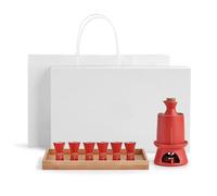 10 Pcs Chinese Red Ceramic Sake Set Cup Warmer,Traditional Retro Porcelain Pottery Hot Cold Saki Drink,High Grade Gift Box Best Gift for Family and Friends Red 6