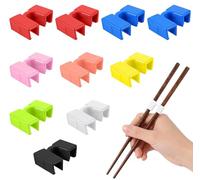 10 Pcs Chopsticks for Beginners Helpers, Reusable Training Chopsticks Aid for Adults or Learner, Adjustable Plastic Learning Tool, Universal Fit, Dishwasher Safe