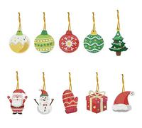 10 Pcs Christmas Balls Diamond Art Tags Hanging Ornaments 5D DIY Kit Snowman Santa Diamond Art Painting Christmas Tree Hanging Decorations Special Shaped Crystal by Number Home Office Christmas Decor