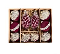 10 Pcs Christmas Baubles, 8CM Plastic Christmas Ball Ornaments, Shatterproof Hanging Balls Sets, For Garlands, Wreaths, Or As Table Centerpieces(Red)