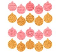 10 Pcs Christmas Cookie Cutters,Plastic Christmas Biscuit Cutters, Christmas Eelement Balls Shape Christmas Cookie Stamp for Cookie Baking Christmas Decorations