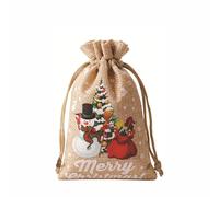10 PCS Christmas Drawstring Gift Bags,Advent Calandar Bags,Burlap Santa Sacks,Doll Presents Bag,Cute Doll Presents Bag for AHoliday Candy Apples Party Party Decoration (B (10PCS), 13 * 18cm)