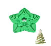 10 Pcs Christmas Tree Cookie Cutter, Star Cookie Cutter, Cutter Christmas Baking Pastry Set, Sizes Plastic Stars Shapes Biscuit Pastry Molds for Xmas Tree Gift Cookies Tower
