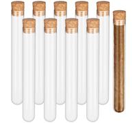 10 Pcs Cigar Glass Tubes, 1.1Oz Vials With Cork Stoppers, 0.79×5.91, Clear Containers For Storage, Ideal For Liquids, Bath Salt, Party Favors, And Crafts
