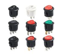10 PCS Circular Ship type switch with lamp 3 Pin/2 Pin KCD1-105 Second and Third Gear Rocker Switch with Light(20mm B 3 F 2 G)