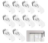 10 Pcs Clamp Bracket Pleated Blinds for Windows No Drilling, L-shaped Pleated Clip Brackets, Adjustable Pleated Blind Clamp Support Holder Clamping for Tensioned Pleated Blinds on Window Frame