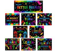 10 PCS Classroom Poster, Colorful Bulletin Board Decoration Motivational Posters We are Better Poster Banner for School & Classroom Kindergarten Preschool Primary Middle High School (12” x 10”)
