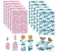 10 Pcs Clay Transfer Paper for Earrings Jewelry, Abstract Mosaic Blocks Clouds Shape 2 Designs Polymer Clay Transfer Paper, Water Solube Transfer Paper Sheets for Clay Earrings Jewelry Making