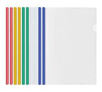 10 Pcs Clear A4 Slide Binder Folders, Plastic Report Covers File Folder with Sliding Bar, Project Presentation Covers, Sliding Bar Binder for Home School Office Documents Classification (5 Colors)