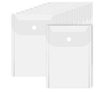 10 PCS Clear Envelopes Pouch 7 x 5 Inches Clear Plastic Envelopes with Snap Closure Waterproof Plastic Envelope for Office School Documents Sticker, Photo Storage Folder, Receipt Holder