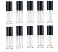 10 Pcs Clear Mini Lip Gloss Tubes Empty,1.2ml Mini Refillable Lip Balm Bottles Empty Lip Gloss Tubes with Wand for Lipstick Samples DIY Lip Gloss Tube Refillable Cosmetic Container for Travel
