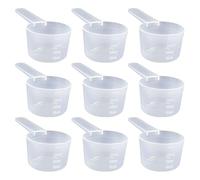 10 Pcs Clear Plastic Measuring Spoons Long Handle Scoops Tablespoon Measuring Scoops Powder Measure Scoops Loose Tea Coffee Spoons with Graduated for Kitchen 40ml