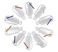 10 Pcs Clear Portable Travel Bottles, Refillable Travel Bottles, Hand Sanitiser Gel Bottles with Clips, for Outdoor,Travel,Business Trip (30ml)