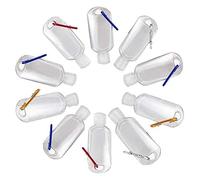 10 Pcs Clear Portable Travel Bottles, Refillable Travel Bottles, Hand Sanitiser Gel Bottles with Clips, for Outdoor,Travel,Business Trip (50ml)