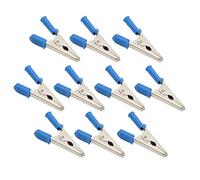 10 Pcs Clip J.60047 20mm Opening Brass Battery Test Clamp, Electric Test Clip with Insulated PVC Cover for Automotive Electrical Testing and Charging (Blue)