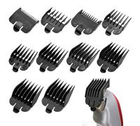 10 Pcs Clipper Guards, 10 Sizes Hair Clipper Guide Combs Replacement Attachment Guide Combs Professional Hair Clipper Limit Comb for Wahl and Most Clippers Trimmers (Black)