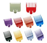 10 Pcs Clipper Guards Set Compatible with Most Wahl Clippers,Hair Clipper Guides Attachment Replacement Guards,Professional Hair Cutting Combs Guides Fits - 1/16" to 1"(1.5mm to 25mm) Color-Coded