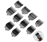10 Pcs Clipper Guards Set Fits for Most Wahl Clippers and Babyliss FX870, Professional Hair Clipper Combs Guides Replacement, 1/16 to 1 Size Range, Black