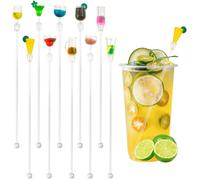 10 Pcs Cocktail Stirrers Drink Stirrers Swizzle Sticks 9 Inch Long for Bar Tropical Drinks Tea Coffee Party Mixing Stirring
